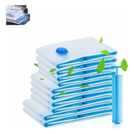 Green Mobility-Sacs Housse De Rangement Sous Vide Lot De 10 Voyages Réutilisables Pour Matelas, Vêtements, Couettes, Literie, Oreillers - 2L + 4M + 4S (1/5)