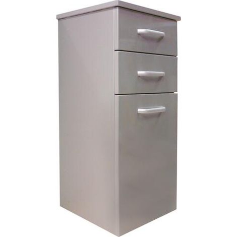 [JAMAIS UTILISE] ONDEE ZEN - Colonne de salle de bain à suspendre LONIA - 35cm - Grise - Laqué - Livré en kit (1/2)