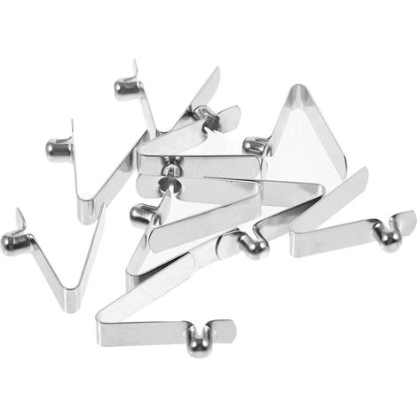 Clips à Pression 10pcs Argent, Acier nickelé, avec stabilité renforcée, idéal pour Montage de parasols et équipements de Camping (1/5)