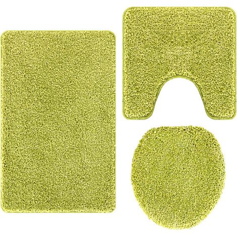 Ensemble de tapis de bain antidérapants, en polypropylène vert (1/5)
