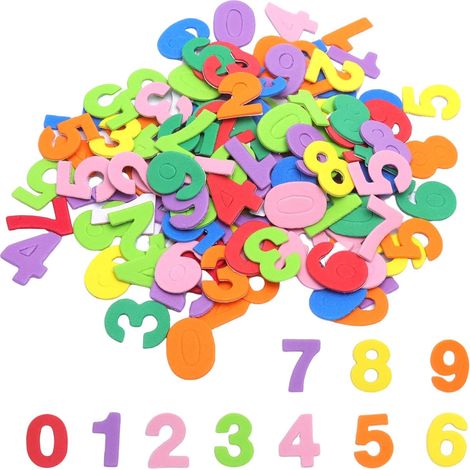 Set of 260 self-adhesive foam rubber numbers from 0 to 9 for boys and girls - Encourages creativity and fine motor skills - Ideal for scrapbooking, crafts, and projects (1/5)
