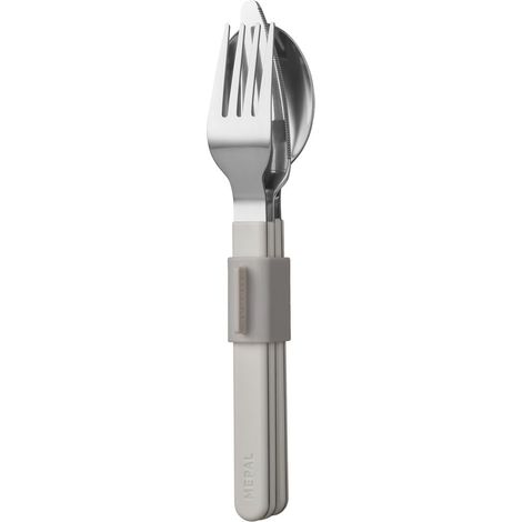 Set de couverts 3 pièces Silueta - Lavable au lave-vaisselle - Arts de la table - Couteau, fourchette et cuillère avec support - Nordic white (1/5)