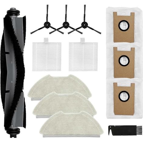 Kit d'accessoires de rechange pour aspirateur robot T20+ : brosse principale, filtre HEPA, lingette de nettoyage et sacs à poussière. (1/5)