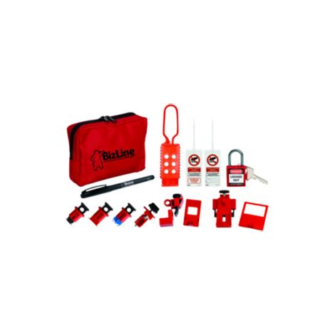Coffret provisoire avec cadenas aluminium 38mm rouge – Kit de 4 mini disjoncteurs – Bloque-disjoncteurs 480-600V et 277V – Mâchoire nylon – Bizline (1/2)
