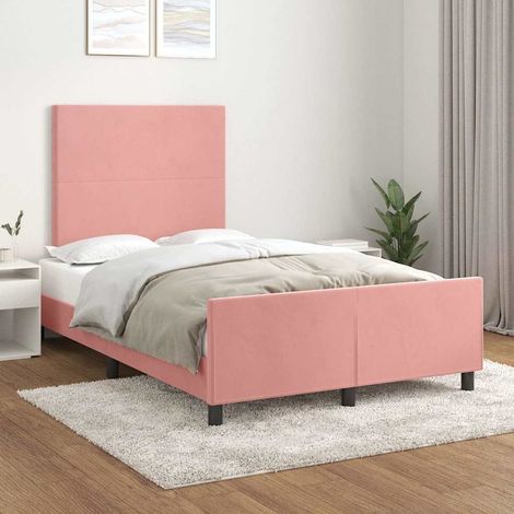 vidaXL Estructura de cama sin colchón terciopelo rosa 120x200 cm (1/5)