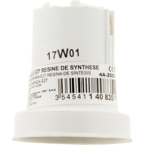 E27-Kupferfassung aus Resin mit Schraubbassung – Weiß – Zenitech