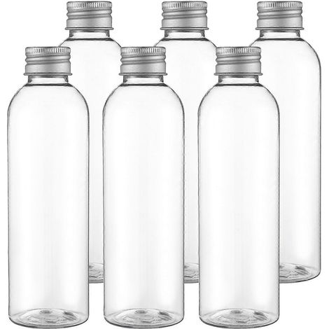 Lot de 6 flacons en plastique pour produits de toilette, flacons de shampoing et après-shampoing, flacons de lotion vides, flacons rechargeables (200 ml)-4.5X4.5X14.9cm (1/2)