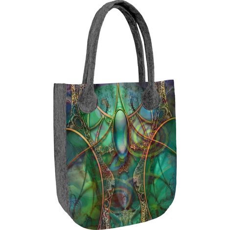City Gray Filztasche mit Smaragdmuster – Damen-Einkaufstasche aus umweltfreundlichem Filz, mit Reißverschluss, passend für A4, Tragkraft bis zu 10 kg, hergestellt in Polen, von arco Design (1/5)