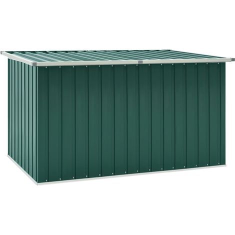 Vidaxl – Coffre de rangement de jardin en acier galvanisé – Dimensions 171x99x93 cm – Ouverture facile avec couvercle à charnière – Résistant aux intempéries