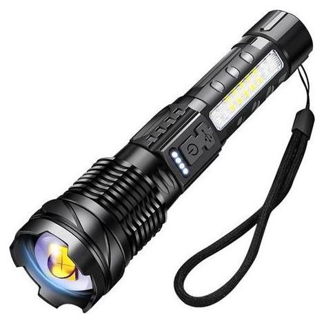 HOXILEELEO - A76 Torcia LED Ultra Potente 20000 Lmens Torcia elettrica Ricaricabile di USB 7 Modalità Torcia Tattica con Clip per il Campeggio Escursionismo Emergenza [Classe energetica A] (1/5)