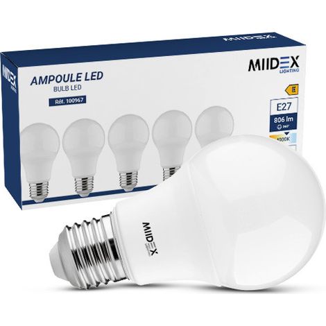 LED 10W E27 4000K 180° PK 5 MIIDEX LIGHTING 100968 (1/2)