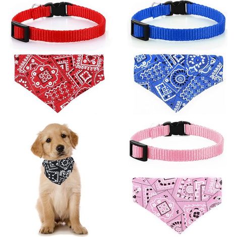 Collare per cani e gatti - Collari per gatti con papillon removibile - Stile bohémien - Bandana per animali domestici - Bandana per cani - Regolabile - per cani e gatti (1/5)