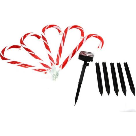 Set mit 5 Solar-LED-Gartenleuchten, warmweiß (1/5)