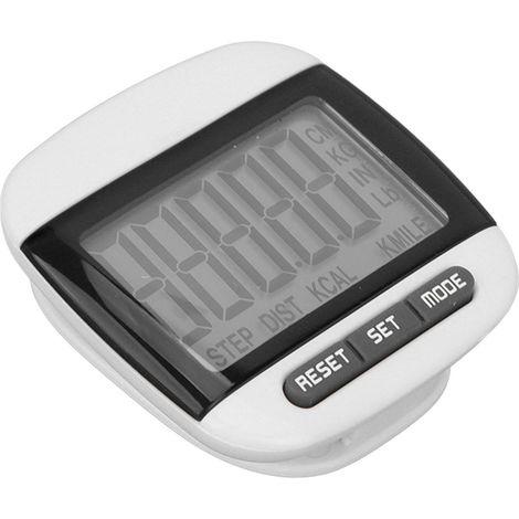 Podomètre précis pour seniors avec écran LCD clair et clip de fixation, noir (1/5)