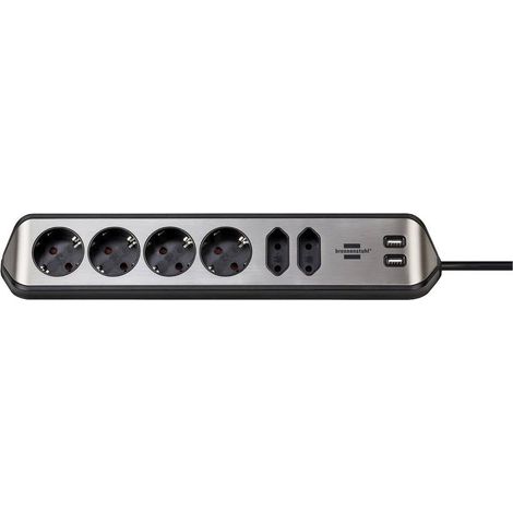 Brennenstuhl 1153590610 Presa di corrente Argento, Nero Schuko 1 pz. (1/5)