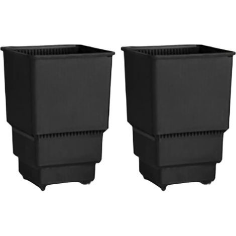 Lot de 2 pots de fleurs carrés respirants en plastique pour une croissance saine des racines - 8 cm et 10 cm de diamètre intérieur - Noir - 8 cm (1/5)
