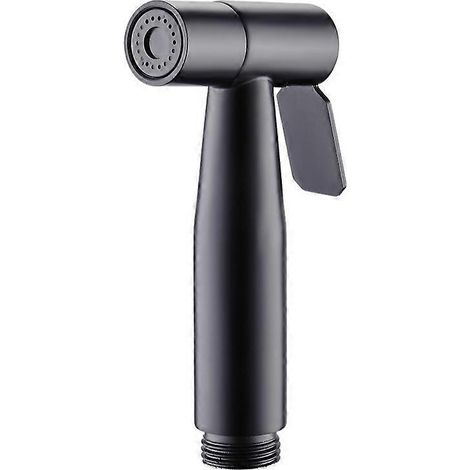 Pommeau de douche WC - Pièce de rechange en acier inoxydable 304, pour l'hygiène et le nettoyage des bassins de lit, pour la cuisine, la douche et la salle de bain, noir (jet d'eau chaude). (1/5)