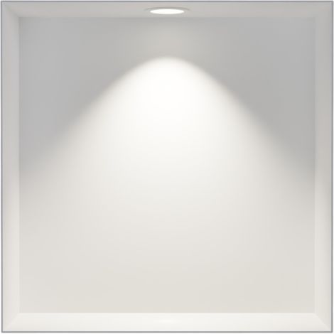 BERNSTEIN - Niche murale douche acier inox + Spot LED, étagère douche encastrable NT303010X - 30x30x10cm (HxLxP) - Blanc, 1x Spot Blanc mat (1/5)