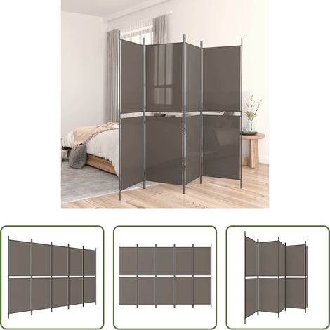 Raumteiler -  5-tlg. Paravent Anthrazit 250x200 cm Stoff (1/5)