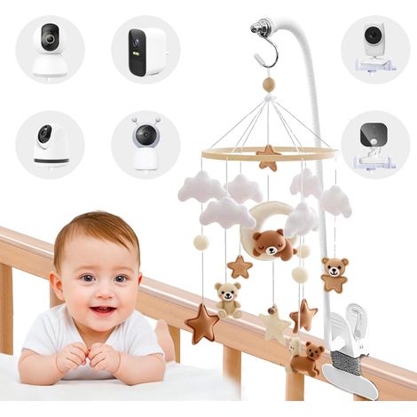 Support mobile pour lit de bébé, table à langer, 68 cm, flexible, décoration de chambre d'enfant, universel pour suspension carillon, cloche de lit, jouets pour bébé, babyphone et support de téléphone (1/5)