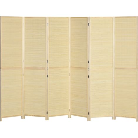 Paravent séparateur 6 panneaux NOA bois naturel (1/5)