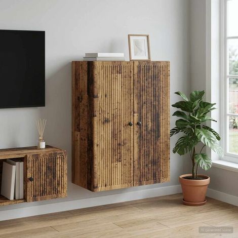 Armoire de Rangement Murale Bois ancien 66 x 34,5 x 90 cm Bois d'Ingénierie, Design Moderne (1/5)