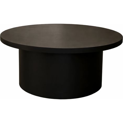 YARA - Table basse ronde plateau en marbre d'ingénierie marron (1/3)