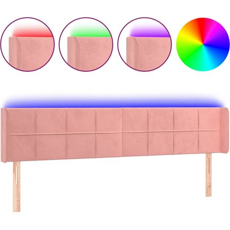 Maison Exclusive - Testiera a LED Rosa 203x16x78/88 cm in Velluto