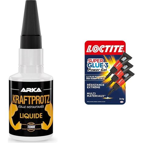50 g Superglue Extra forte et universelle Colle les métaux & Loctite Super Glue-3 Power Gel Mini Dose, colle forte enrichie en caoutchouc, mini-dose de colle gel (1/5)