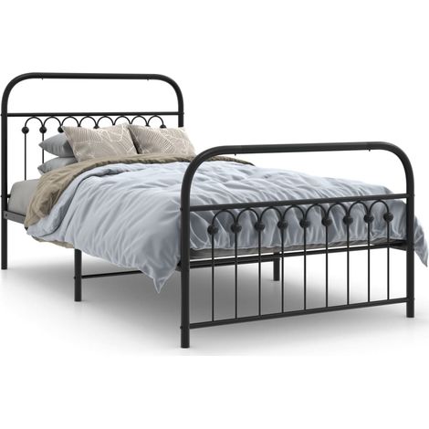 Maison Exclusive - Cadre de lit métal sans matelas avec pied de lit noir 100x190cm (1/5)