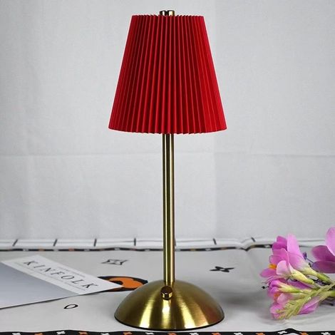 Lampe de Bureau plissée Polyvalente avec 3 Modes de Couleur et Lampe à Gradation sans Pas pour l'éclairage esthétique,Rouge (1/5)