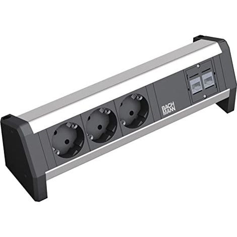 Bachmann DESK multipresa da ufficio alluminio nero 15 cm (1/4)