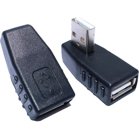 90-Grad-Winkeladapter USB 2.0 Stecker auf Buchse, 90-Grad-L-förmiger Adapter USB 2.0 Stecker auf Buchse. (1/4)