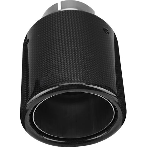 Embout de pot d'échappement style carbone, sortie unique, adaptable 63-101mm, tuyau de silencieux modifié pour voiture, finition fibre de carbone, accessoire auto performant. (1/5)