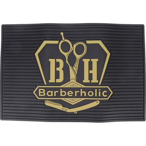 Tapis Antidérapant pour Salon de Coiffure Motif BH - Coussin de Stylisme Capillaire (1/5)