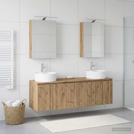 vidaXL Set di Armadi da Bagno 5 pz Rovere Artigianale (1/5)