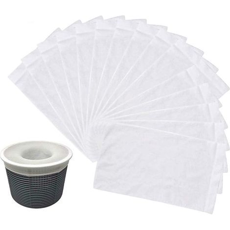 Chaussettes filtrantes pour skimmer de piscine, lot de 30, filtre pour skimmer, préfiltre en nylon élastique, chaussettes filtrantes réutilisables pour protéger votre piscine des feuilles et des impur (1/5)