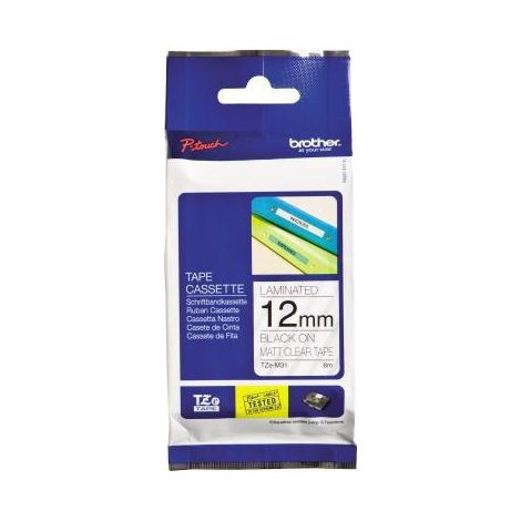 BROTHER Schriftbandkassette Brother P-touch TZe-M31 12 mm x 8 m (B x L) transparent schwarz