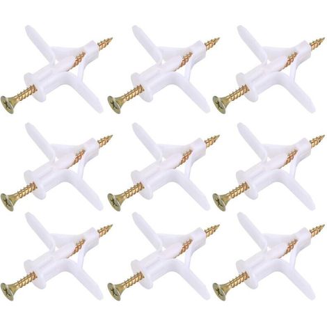 Tasselli e viti per cartongesso - Kit da 100 pezzi (50 tasselli + 50 viti) per cartongesso, fissaggio affidabile alle pareti