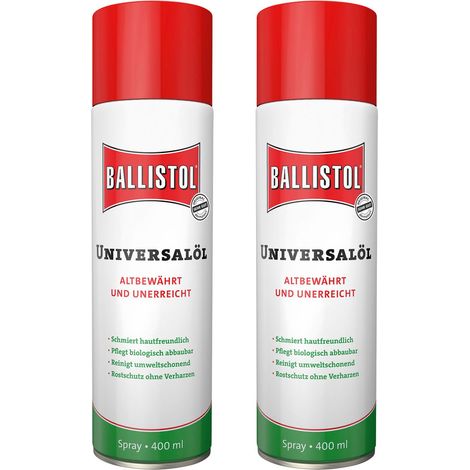 Spray d'huile universelle BALLISTOL, 400 ml, 2 pièces