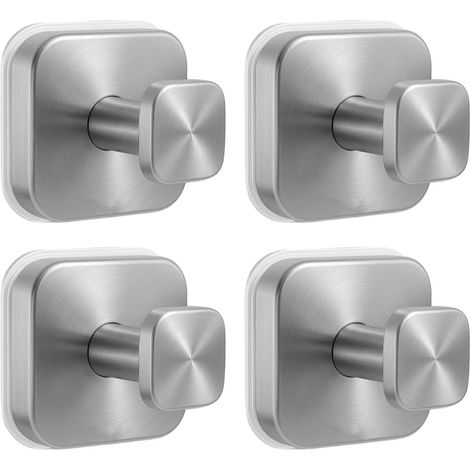 Crochet ventouse - inox/silicone, pour cuisine/salle de bain (1/5)