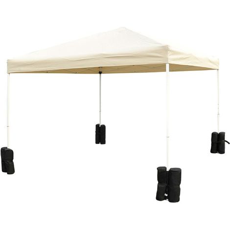 Outsunny Lot 4 sacs de lestage de fixation pour tonnelle parasol pavillon, poids de lestage de pavillon, volume max. 15 kg, noir (1/3)