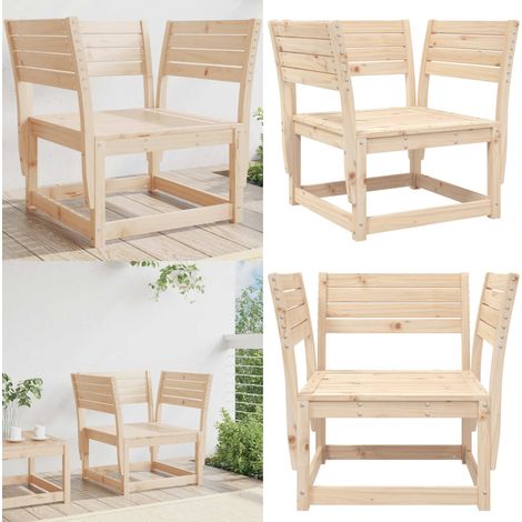 Chaises de jardin bois massif de pin - Chaise De Jardin - Canapé Extérieur - Mobilier De Jardin - Chaises En Bois - Design À Lattes - Home & Living (1/5)