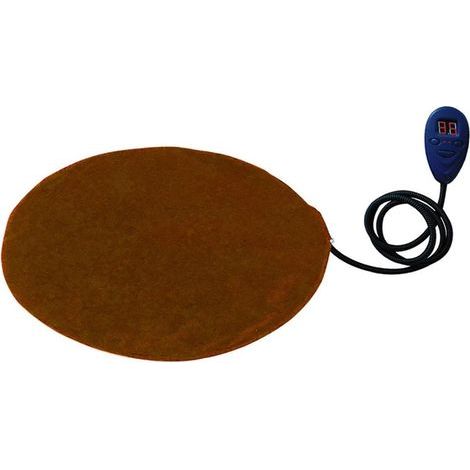 Electric pet blanket with automatic shut-off timer, adjustable temperature, cord, bite-resistant, washable, brown (1/4)