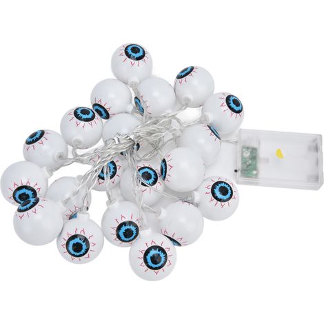 Guirlande lumineuse 20 LED 3m Yeux de Fantôme Halloween Déco Maison Noël Fête (1/5)