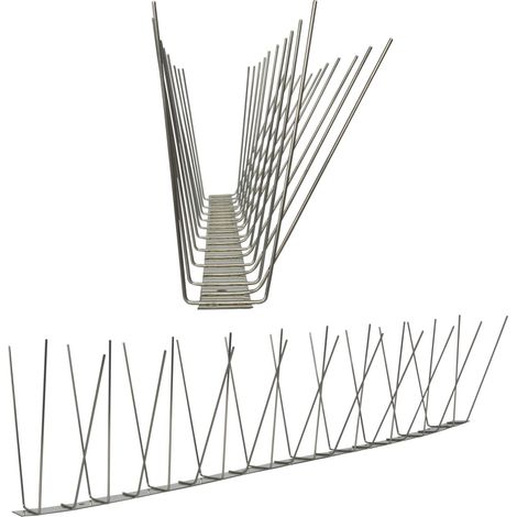 10 Meter (20 x 0,5m) Taubenspikes 3-reihig auf V2A-Standard - hochwertige Lösung für Vogelabwehr Taubenabwehr Edelstahl Spikes (1/5)