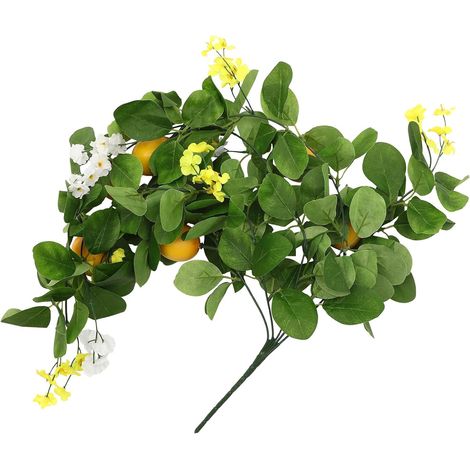 Guirlande en Plastique de Porte de Branches de Citronnier Artificielles Décoration Murale Réaliste sans Arrosage ni Taille, pour pour Intérieur (1/5)