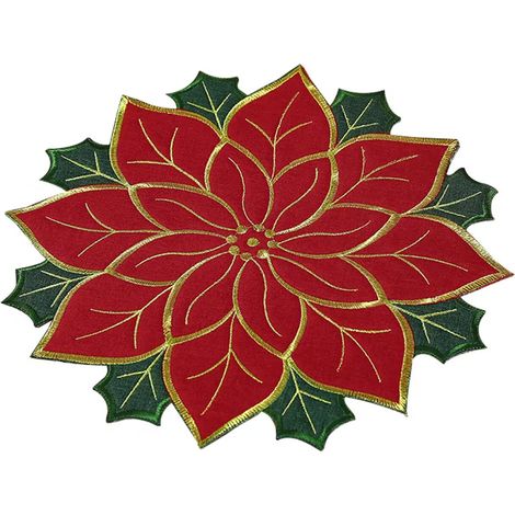 Lntyq Sets de table motif feuilles de houx – Tapis isolant pour cuisine de vacances  Sets de table fantaisie imperméables pour centres de table pour mariages, fêtes, festivals