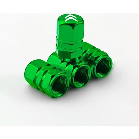 (Vert C) 4 bouchons de valve de pneu de style automobile compatibles avec C4 C3 C5 C1 C2 Berlingo Celysee Cactus Picasso Aircross Saxo (1/5)