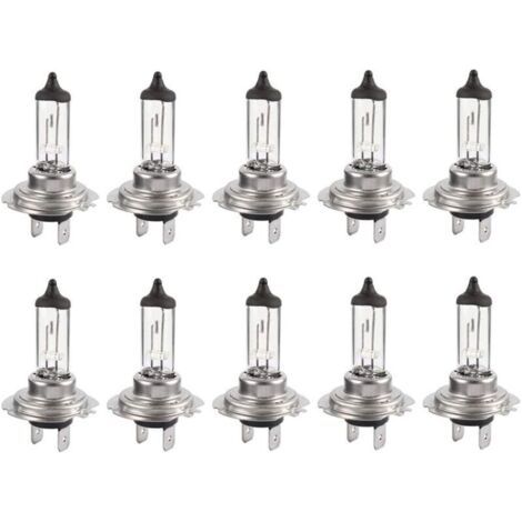 Pair Lot de 10 ampoules halogène H7 12V 55WLumière blanche chaude 4300KÉtanchéité IP68Durée de vie 50 000 heures 10pcs